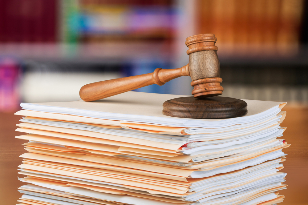courtroom documents and legal files