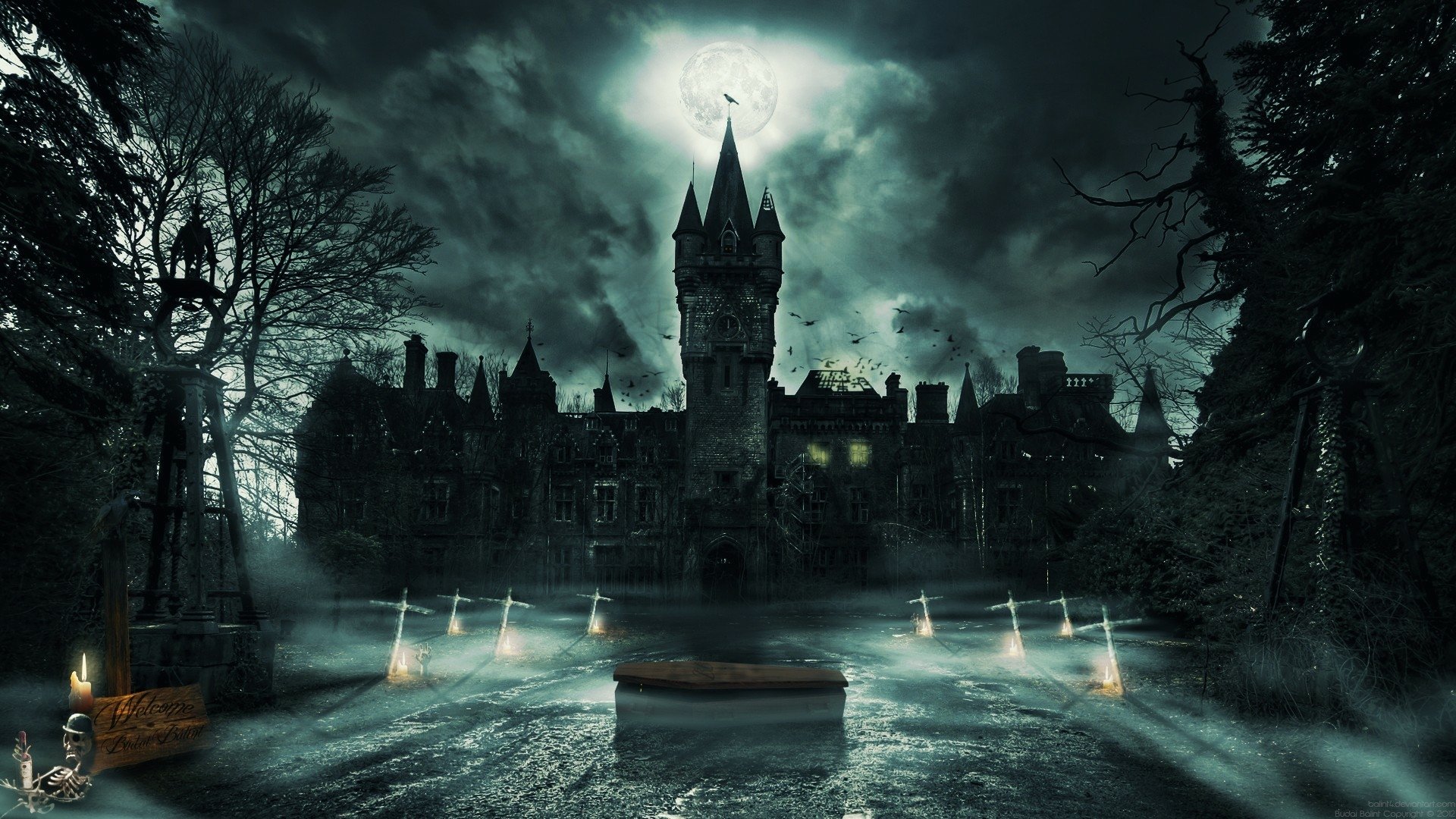 gothic castle night