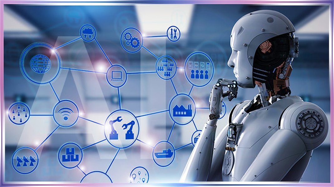 Infographic showing various real-world applications of AI