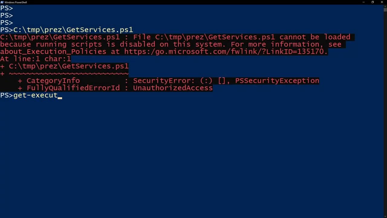 powershell script execution