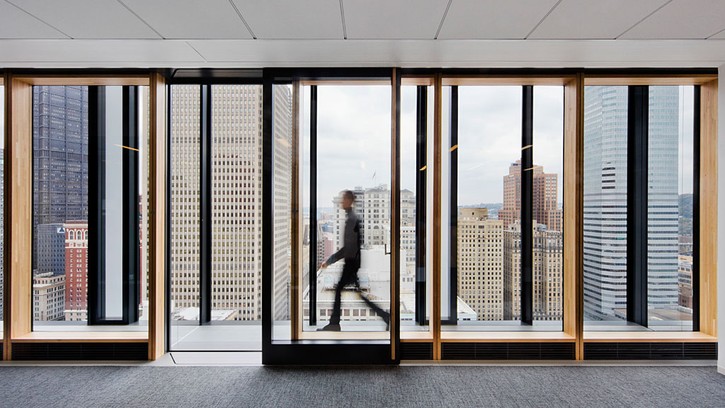 scenic office building with data center doors