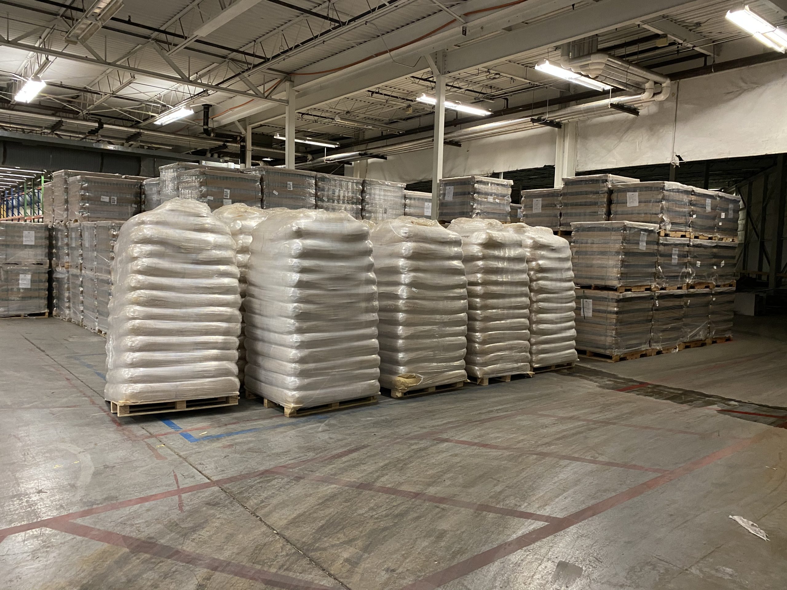 bulk baking soda sacks storage warehouse