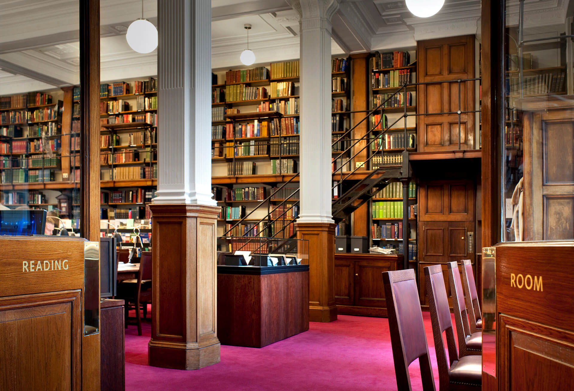 European library books shelves