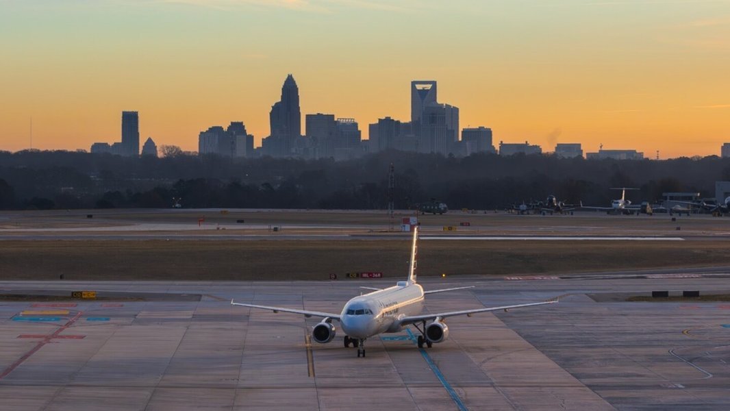 aircraft runway skyline