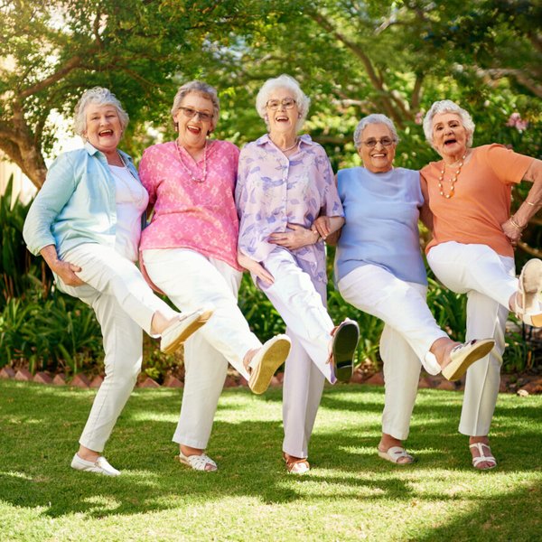 Senior engaging in physical activity in a CCRC fitness center.