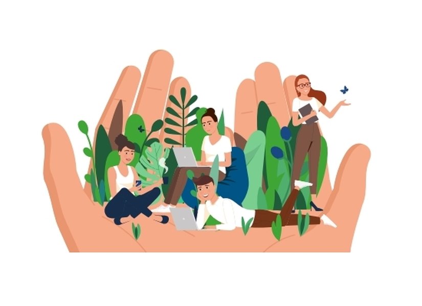 Illustration du bien-être d'une équipe au travail