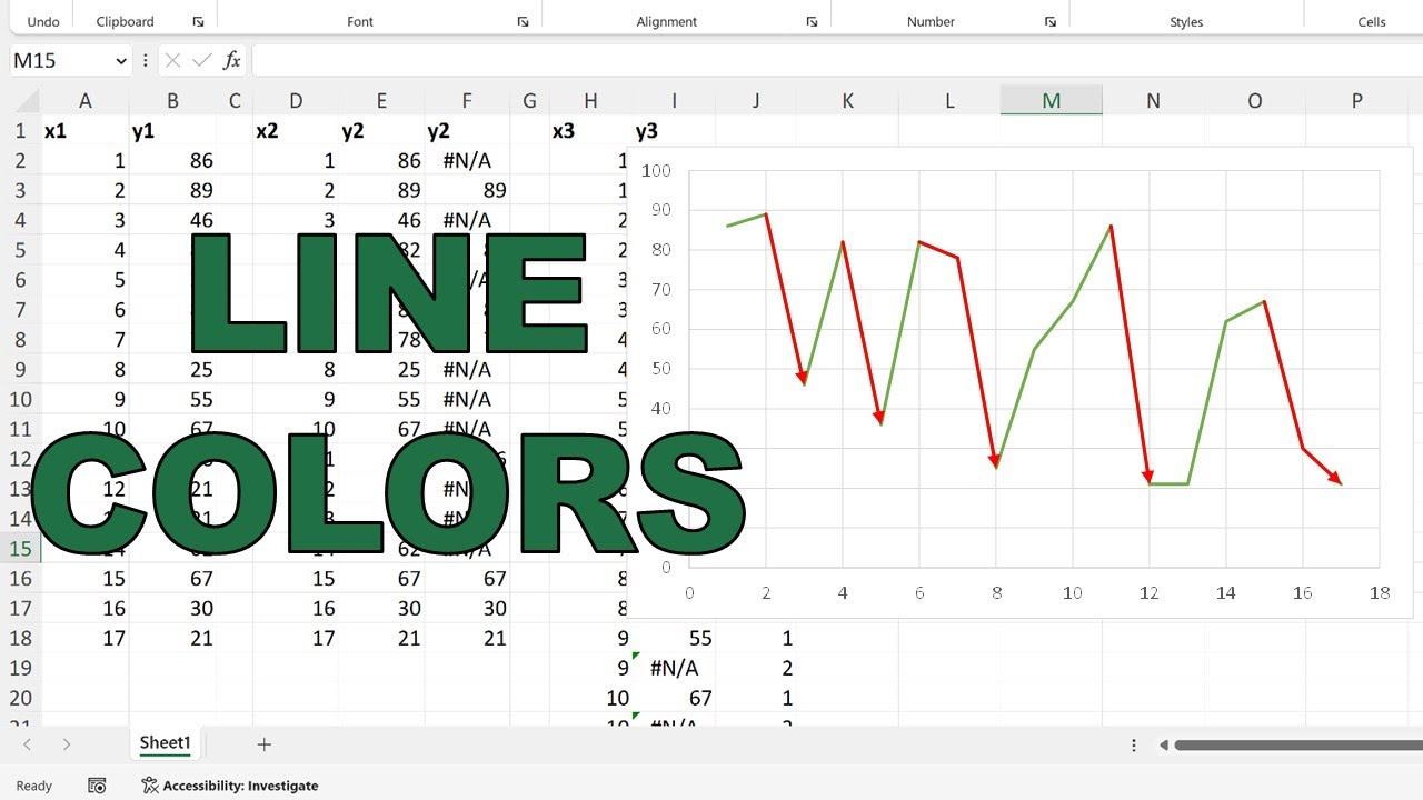excel spreadsheet colorful graph