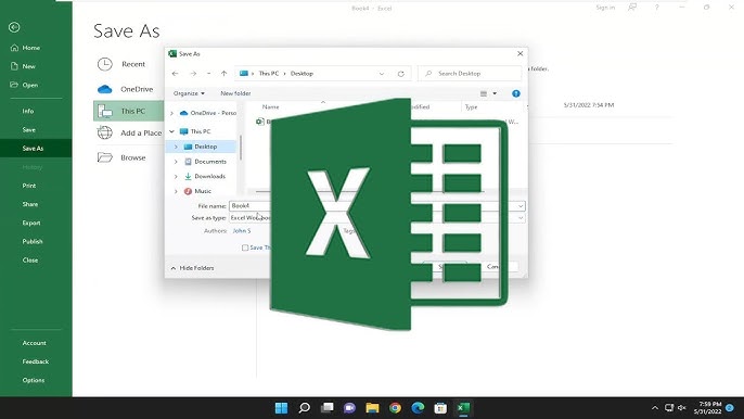excel spreadsheet on desktop