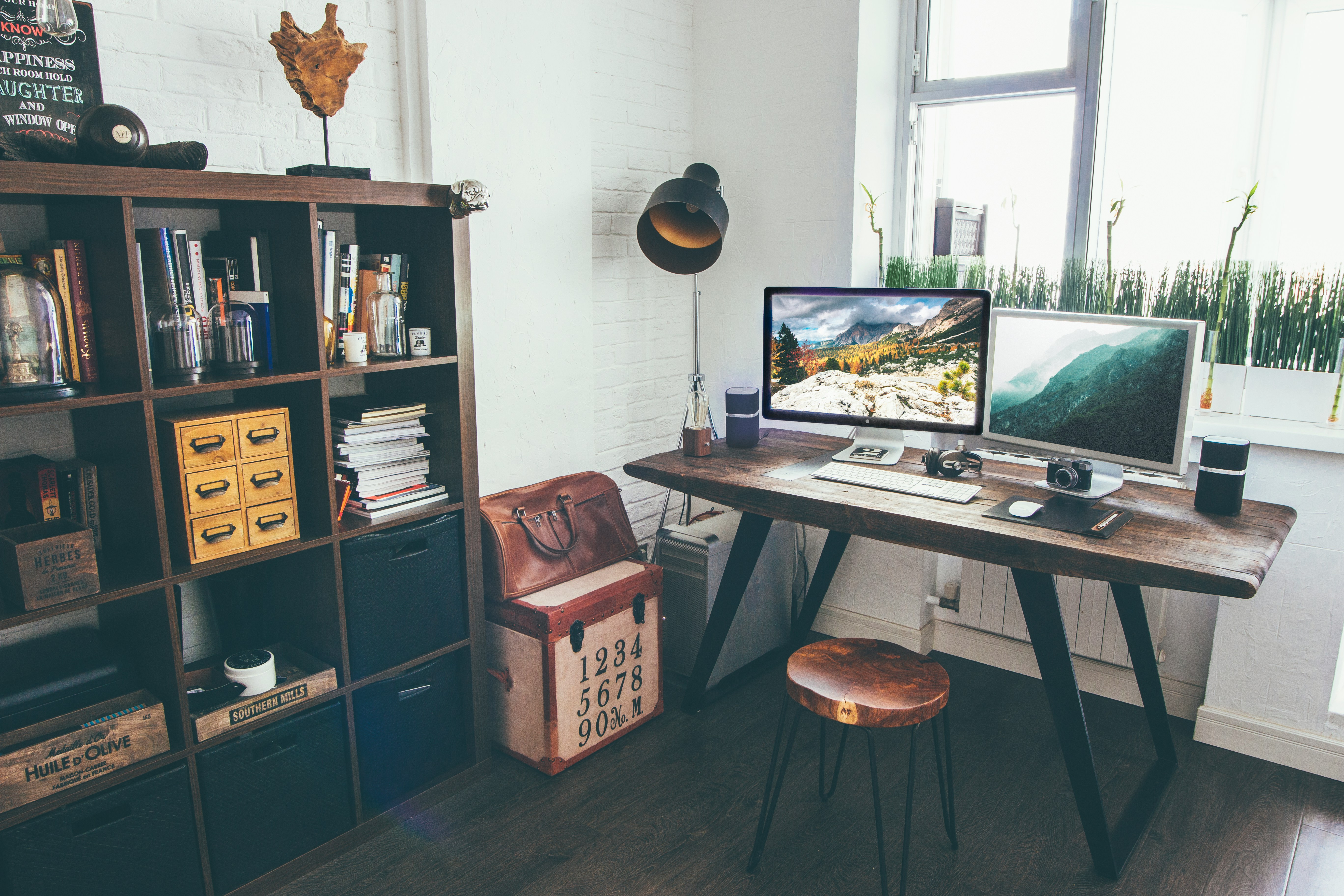 physical office workspace with spreadsheets