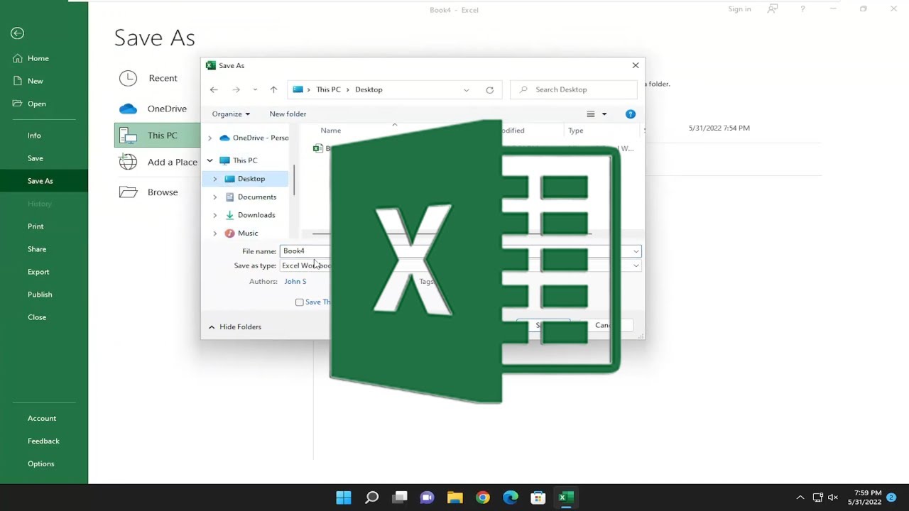 Excel spreadsheet on desk