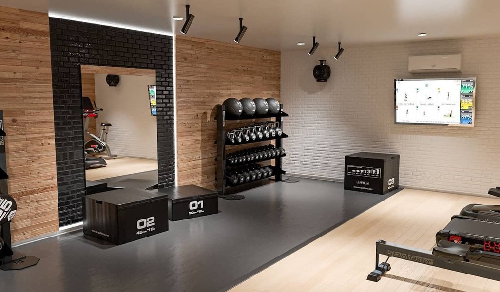 gym equipment and workout space