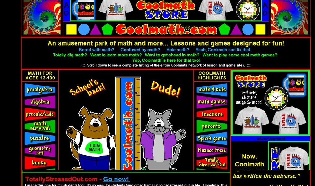 Math game website graphic