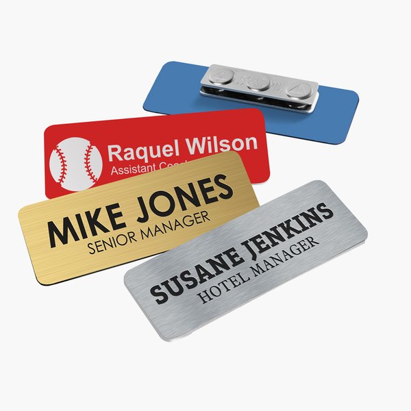 Engraved plastic name tag