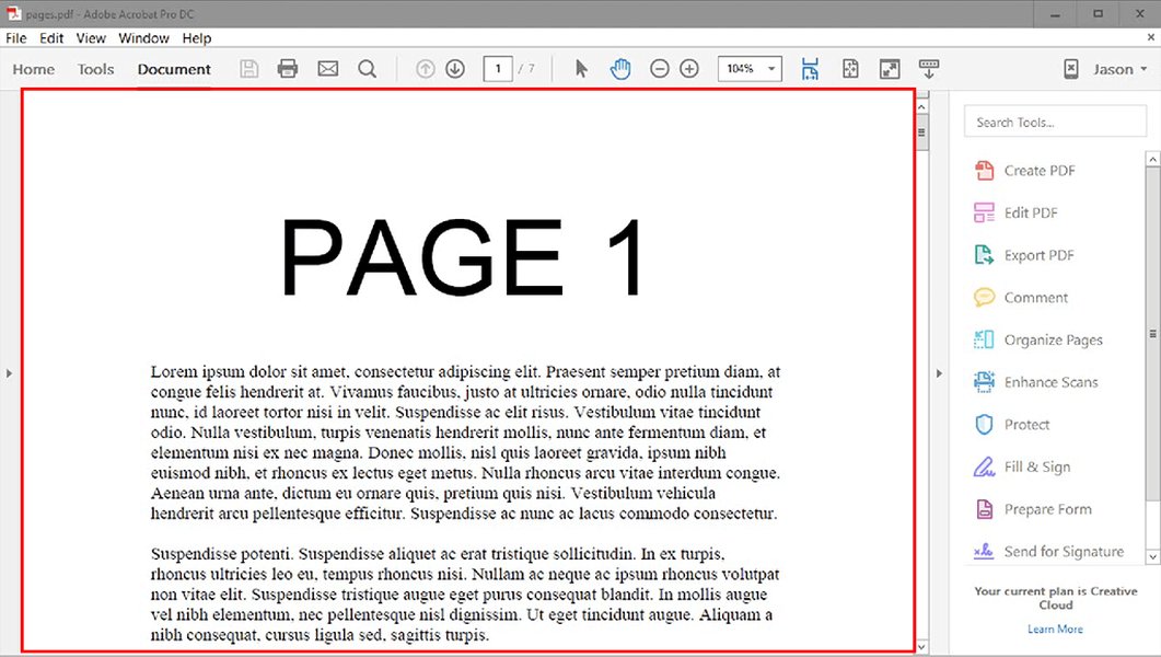 عرض ملف PDF في برنامج Adobe Acrobat