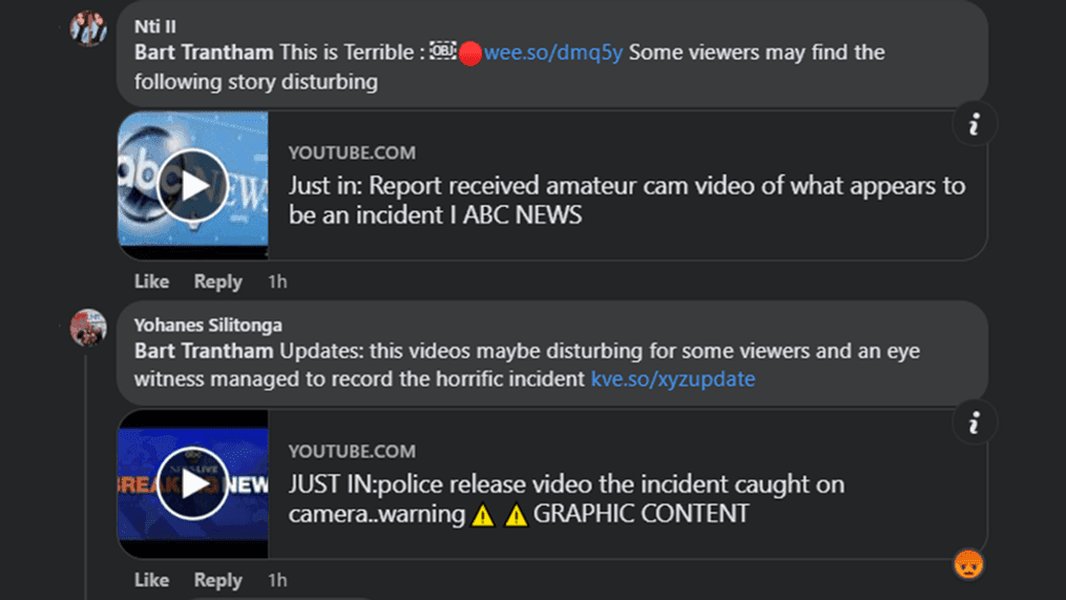 Example of spam comment on Facebook