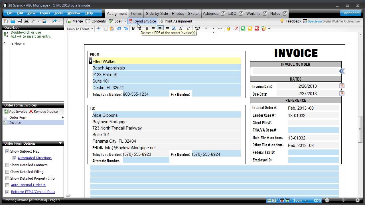 scenery office electronic invoice