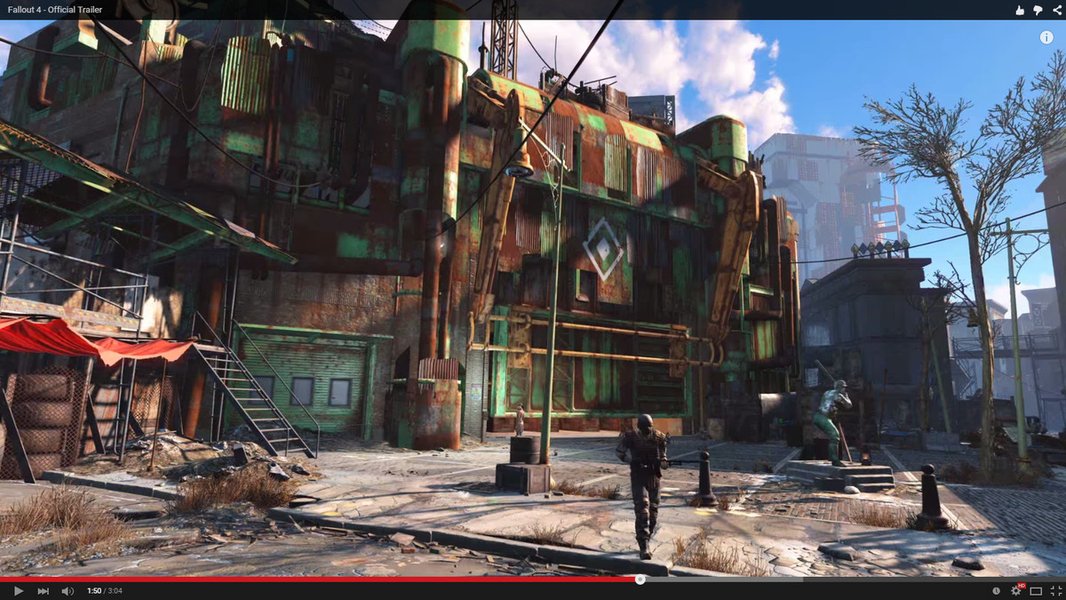 Diamond City, costruita all'interno dello stadio di Fenway Park in Fallout 4