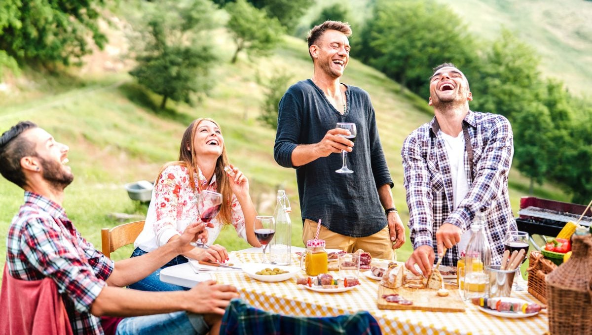 family home outdoor gathering