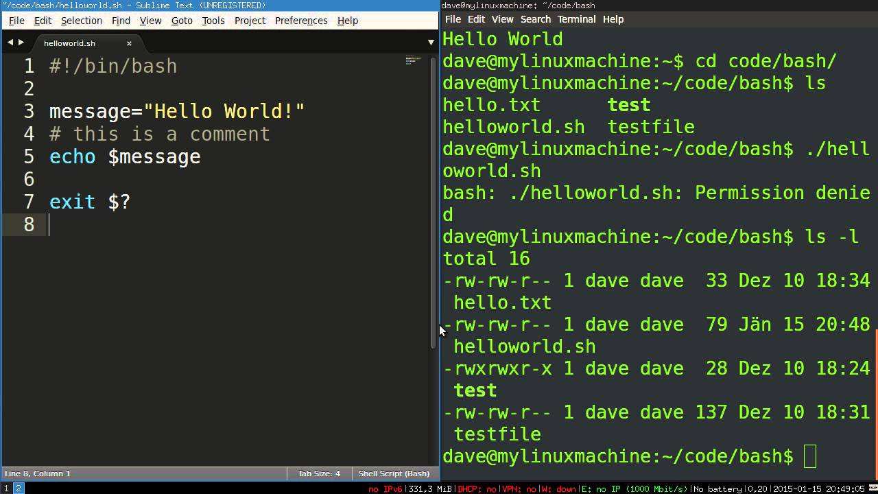 bash scripting commands terminal
