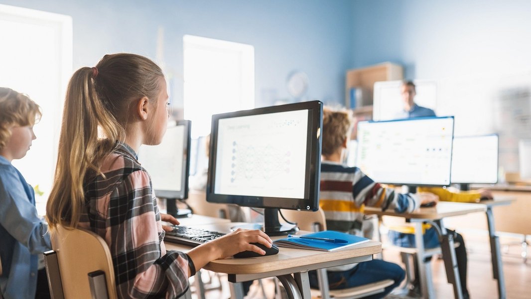 Modern classroom with technology