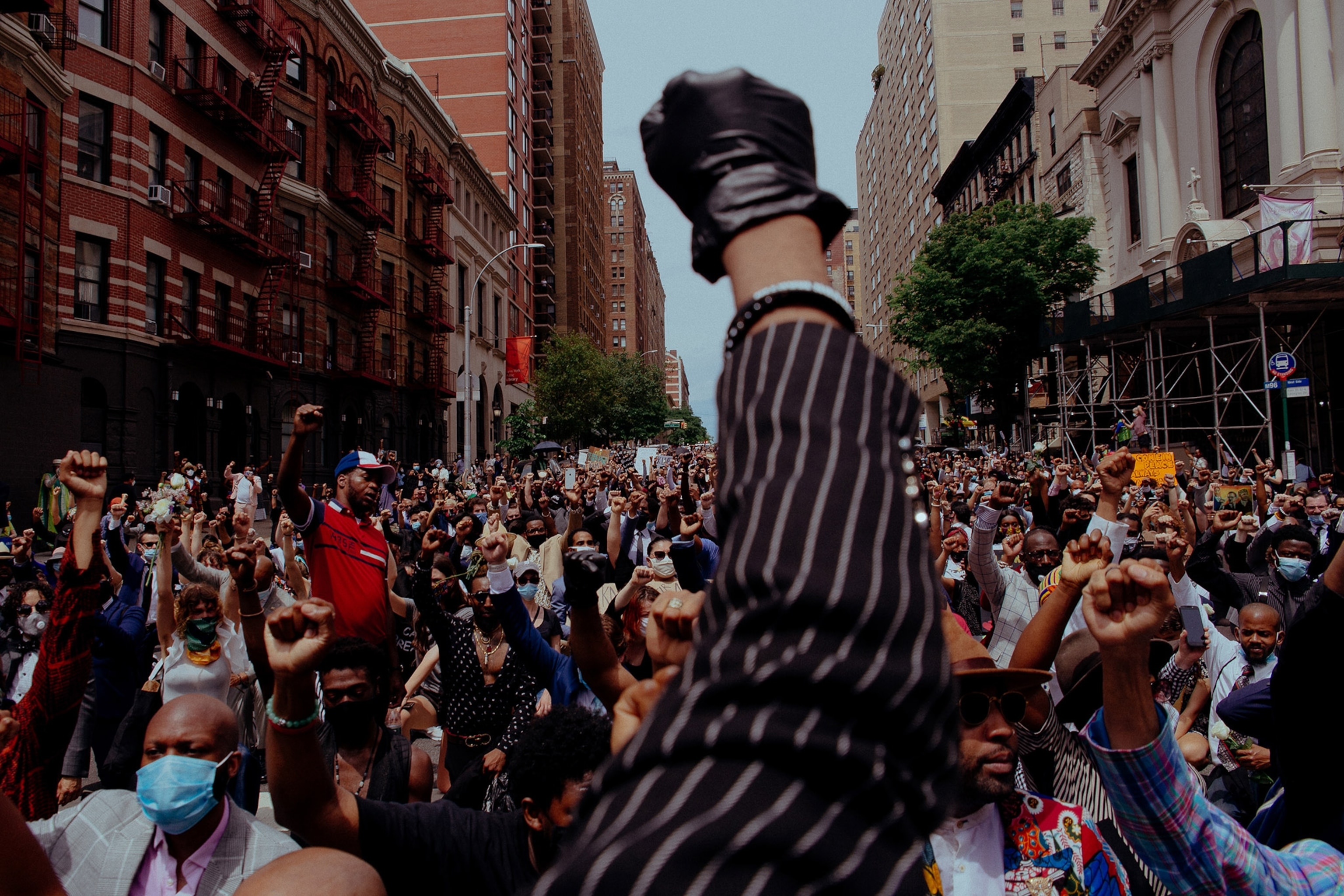 urban protest scene