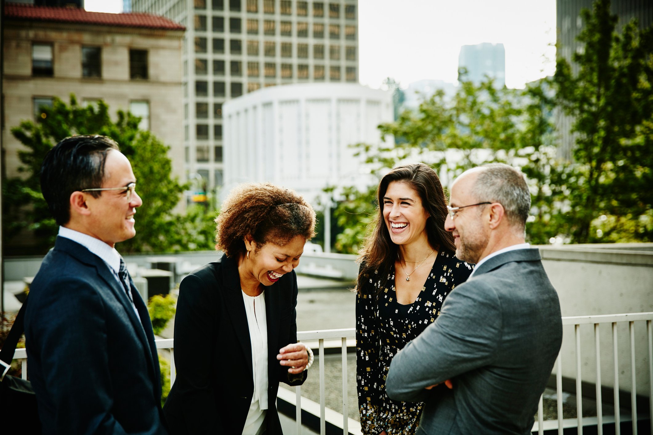 scenic outdoor meeting discussion
