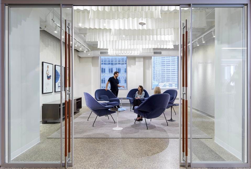 modern office space meeting feedback