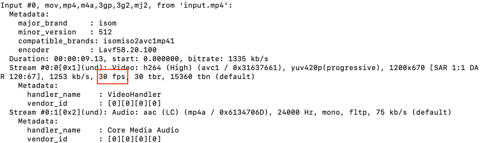 Frames extracted from a video using FFmpeg