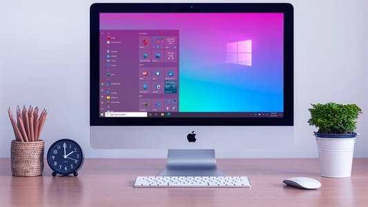 mac desktop with file explorer and containers