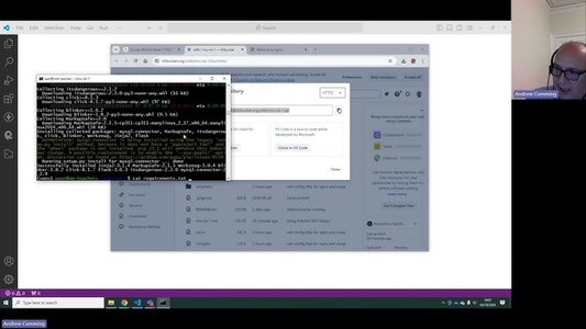 cloud server setup with code on computer