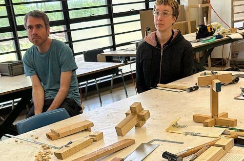 modern carpentry workshop with financial tools