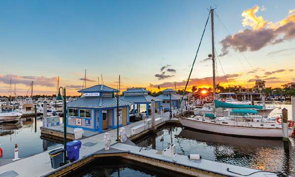 fishing port scenery with ships and coastal infrastructure