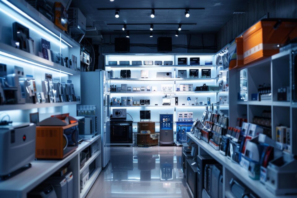 modern electronics store environment
