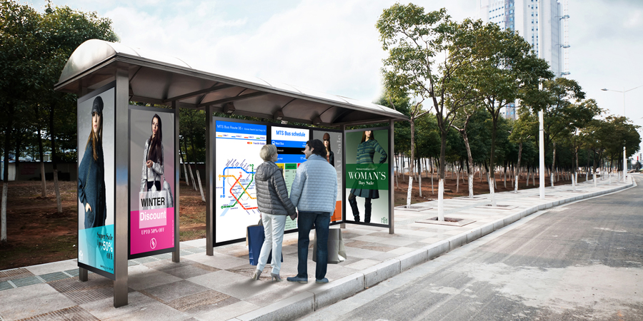 storefront digital display technology urban street