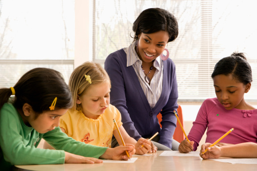 students writing language classroom