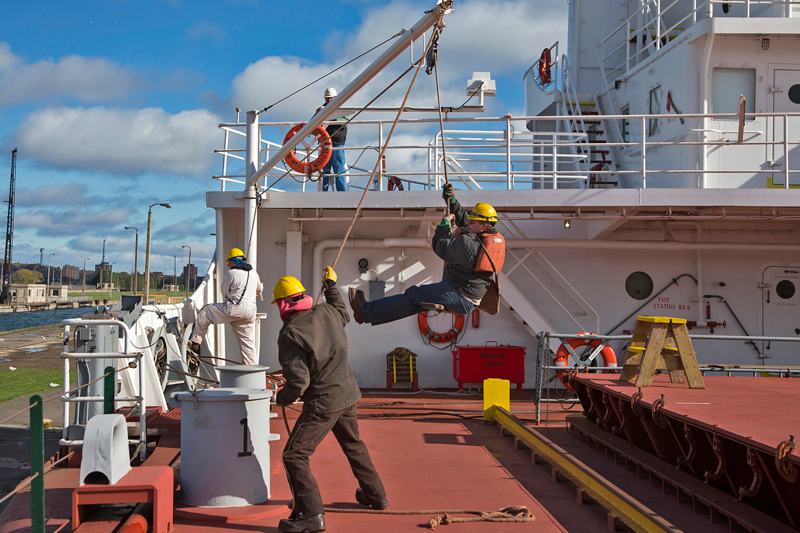 maritime training ship crew on deck