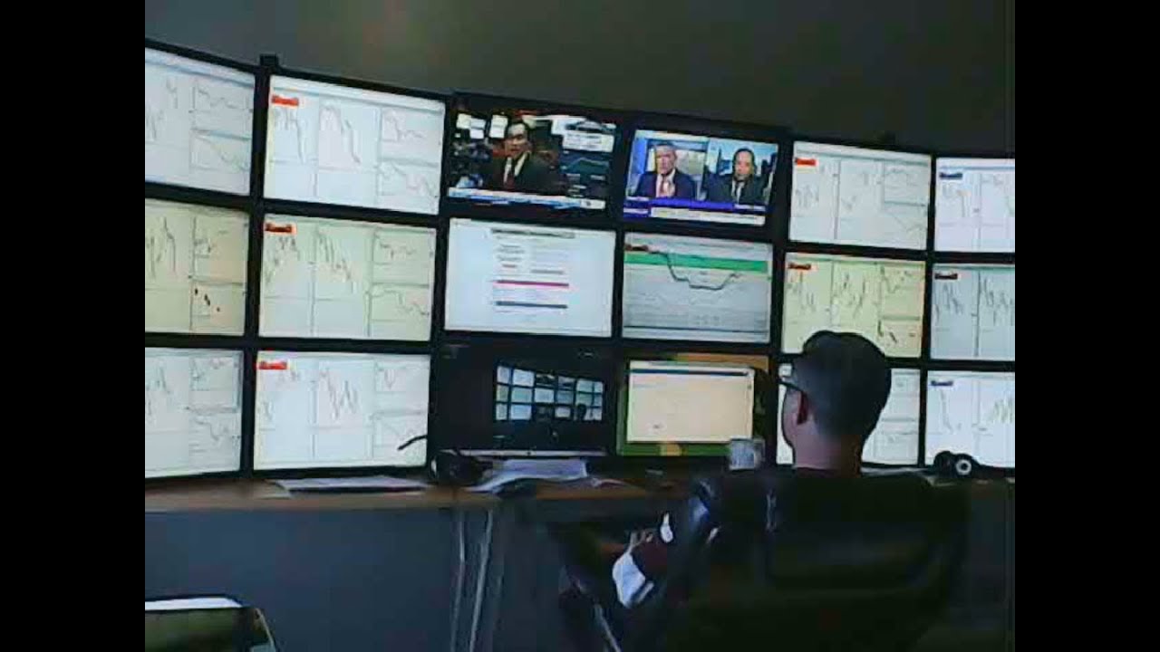 forex trading desk, financial screens, currency exchange