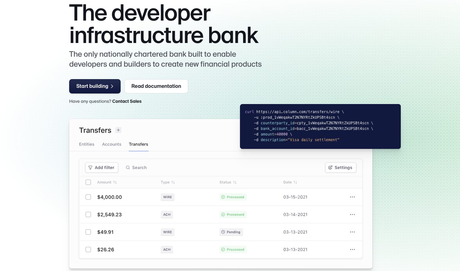 banking infrastructure financial documents