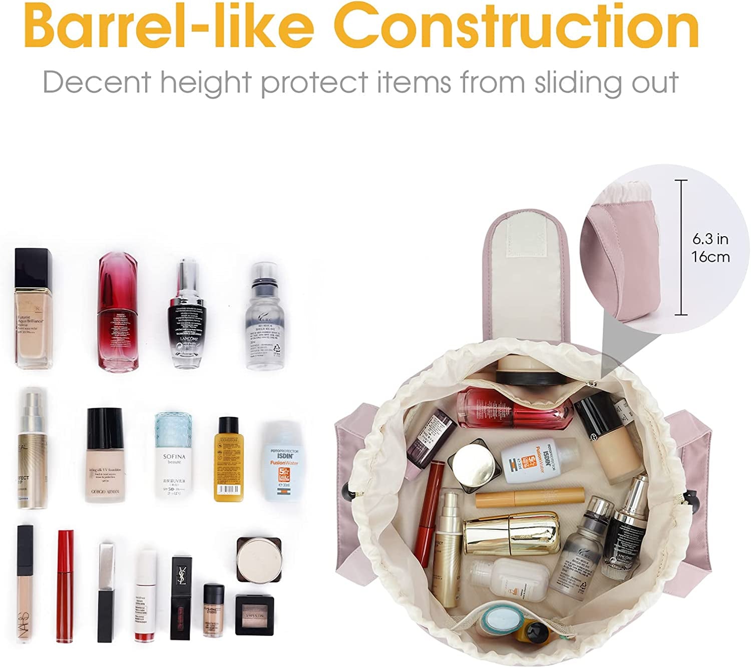 construction site and makeup products