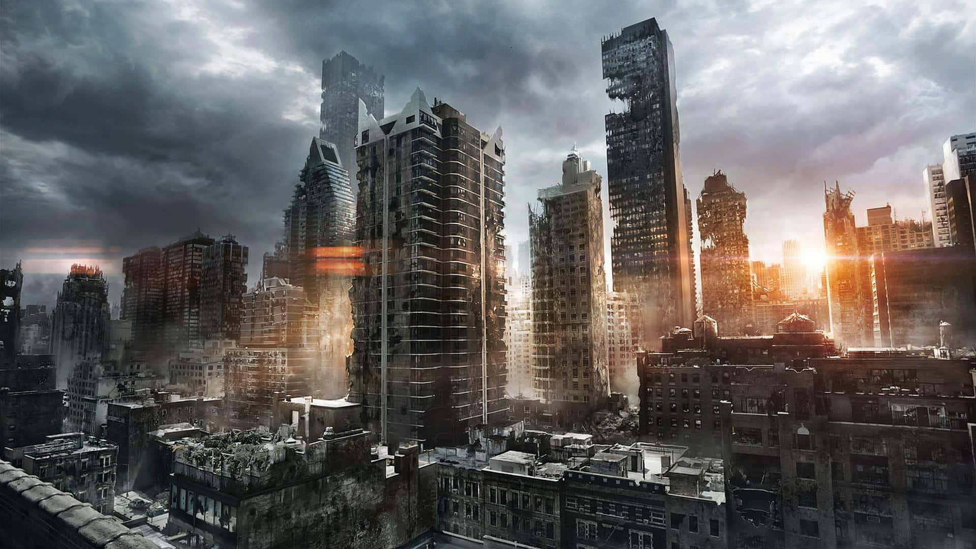 dystopian cityscape