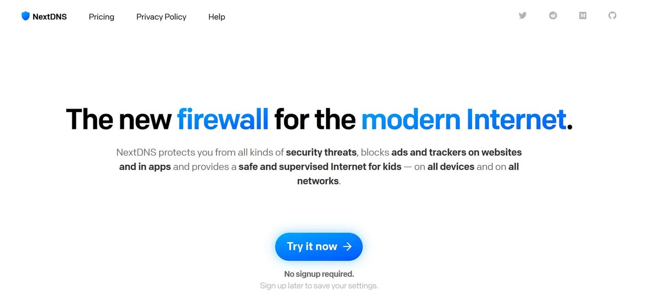 NextDNS 設定画面例