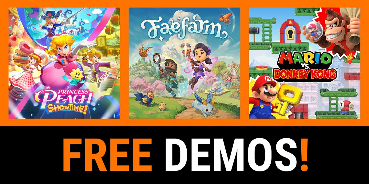 Nintendo promotional image for free demos on Switch