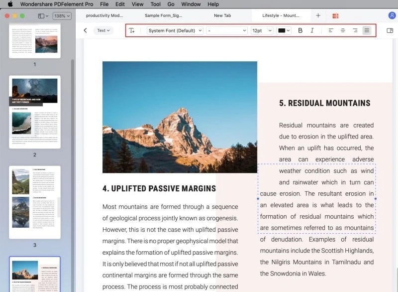 mountain landscape pdf tools