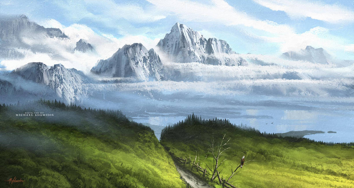 scenic mountains digital art