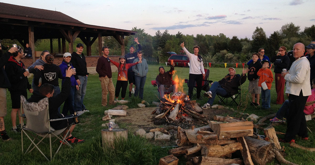 people gathering outdoor community event