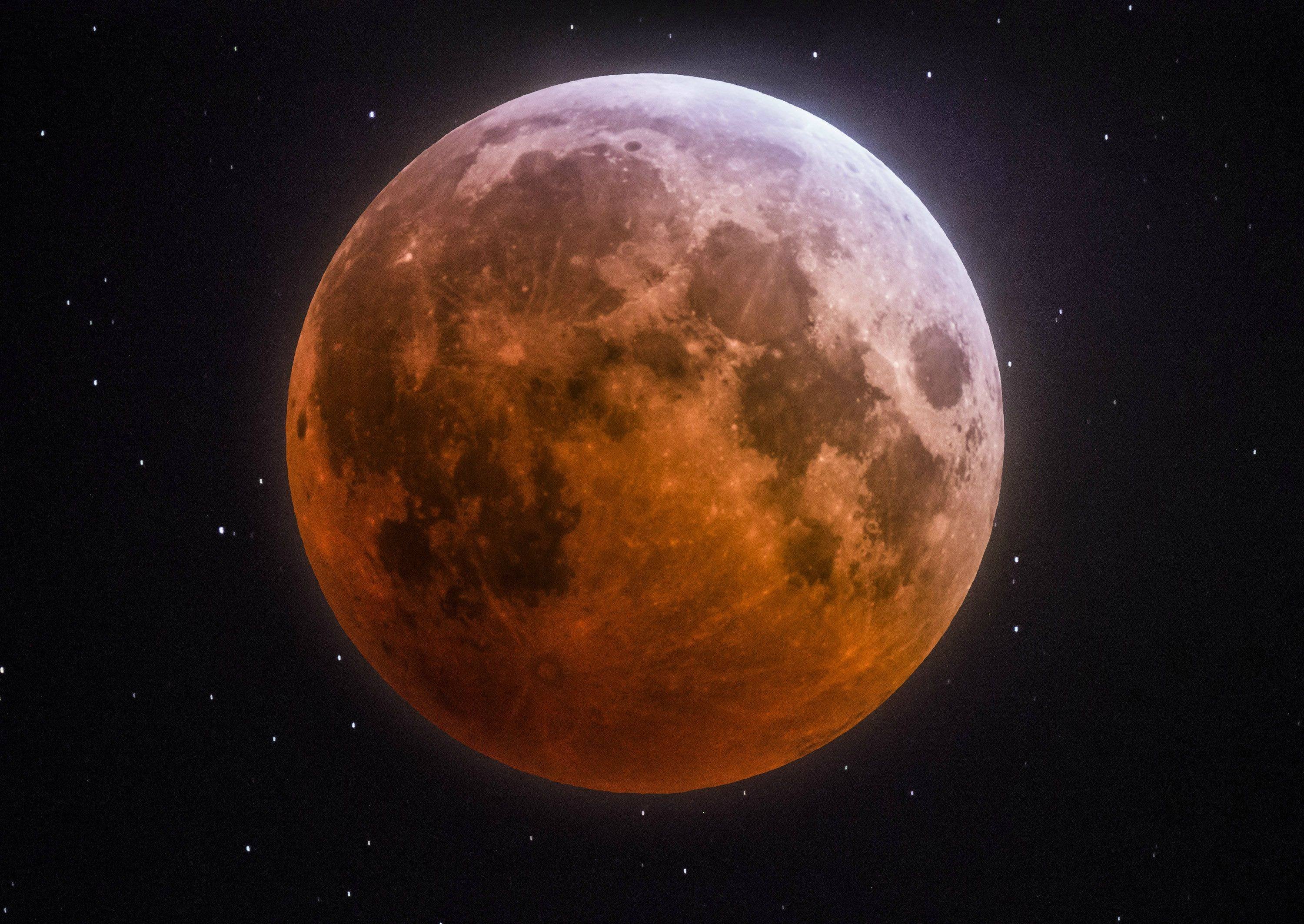 moon, telescope, night sky, eclipse