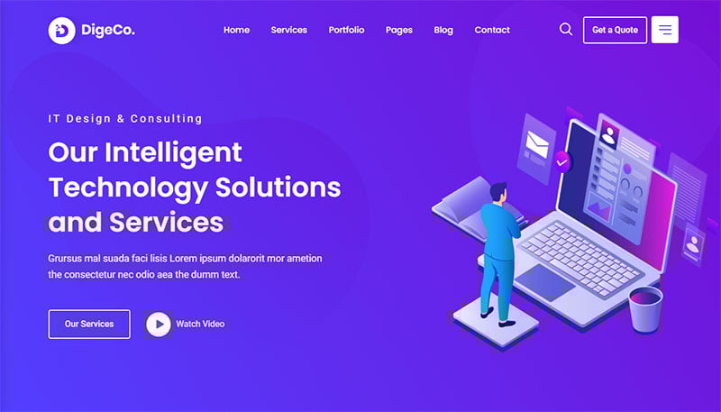 modern portfolio website design technology gadgets