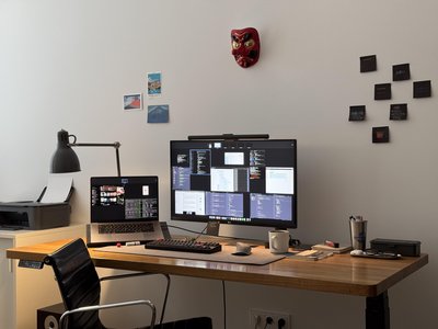 modern office workspace with web developers