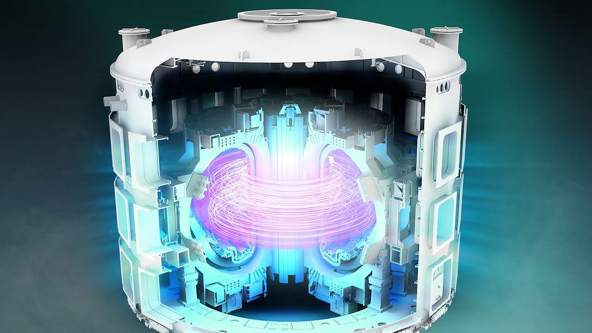 tokamak reactor, high tech fusion facility, industrial computer controlled reactor