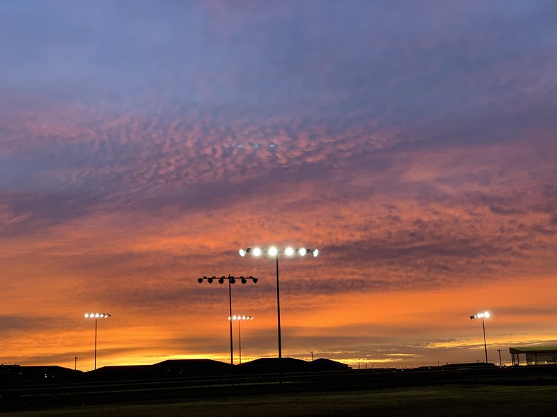 football field sunrise